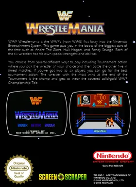 WWF Wrestlemania (Europe) box cover back